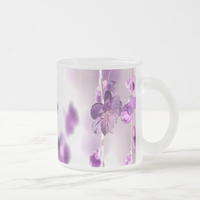 Caneca De Café Vidro Jateado Cereja floresce (Direita)
