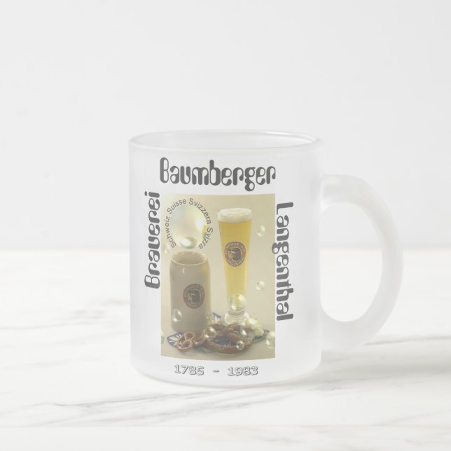 Caneca De Café Vidro Jateado Cervejaria Baumberger Langenthal (Direita)