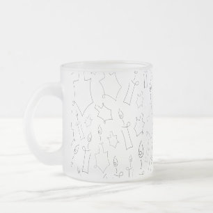 Caneca De Café Vidro Jateado Chanukah