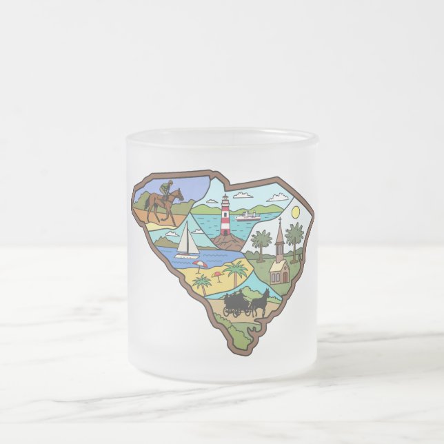 Caneca De Café Vidro Jateado Charleston Columbia South Carolina Myrtle Beach (Centro)