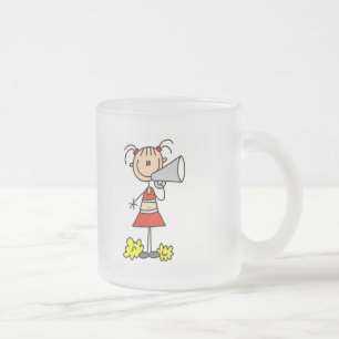 Caneca De Café Vidro Jateado Cheerleader com camisetas de megafone e presentes