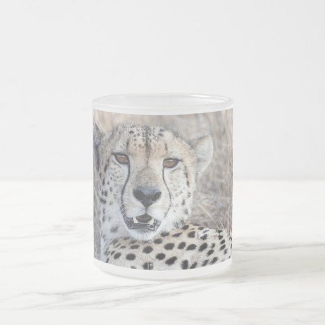 Caneca De Café Vidro Jateado Cheetah Portrait (Centro)