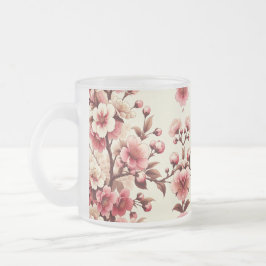 Caneca De Café Vidro Jateado Cherry Blossom