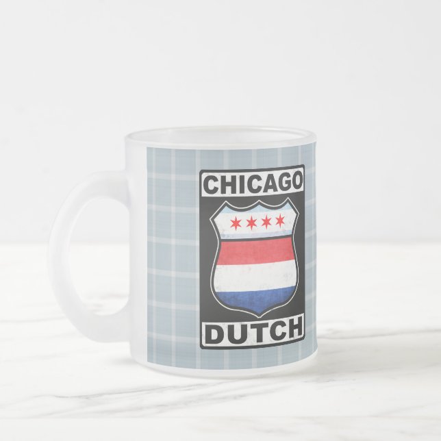 Caneca De Café Vidro Jateado Chicago Dutch Shield Mug (Esquerda)