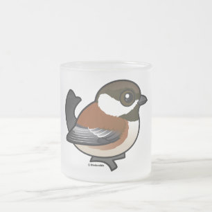 Caneca De Café Vidro Jateado Chickadee Castanha-suportado