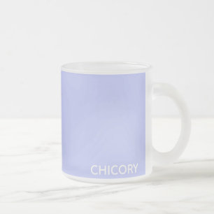 Caneca De Café Vidro Jateado Chicória - Denominação de cor azul da flor