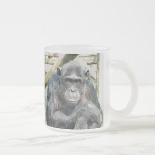 CANECA DE CAFÉ VIDRO JATEADO CHIMPANZÉS CUTAS