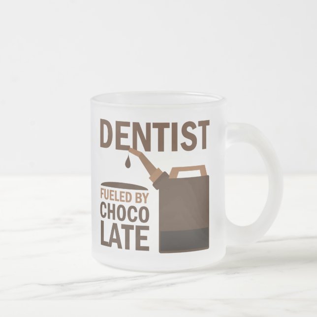 Caneca De Café Vidro Jateado Chocolate do presente do dentista (Direita)