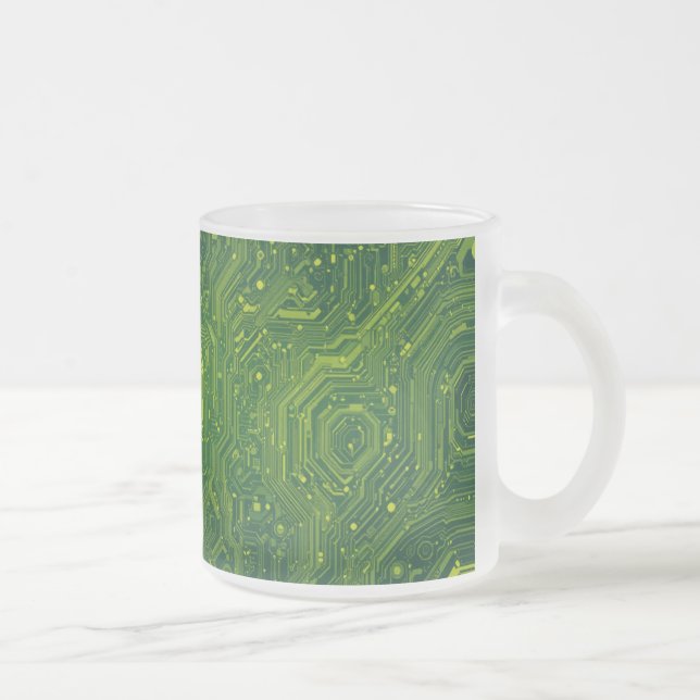 Caneca De Café Vidro Jateado Ciberto Greenish (Direita)
