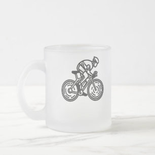 Caneca De Café Vidro Jateado ciclista de velocidade