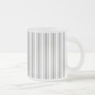 Caneca De Café Vidro Jateado Cinzas e faixas brancas de doces