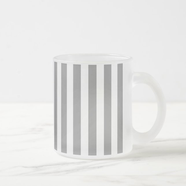 Caneca De Café Vidro Jateado Cinzas e faixas brancas de doces (Direita)