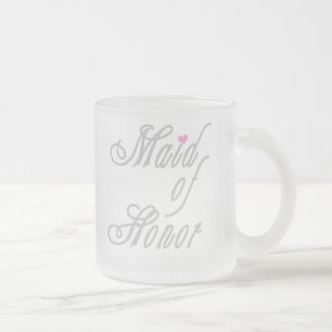 Caneca De Café Vidro Jateado Cinzas elegantes da madrinha de casamento