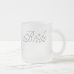 Caneca De Café Vidro Jateado Cinzas elegantes da noiva