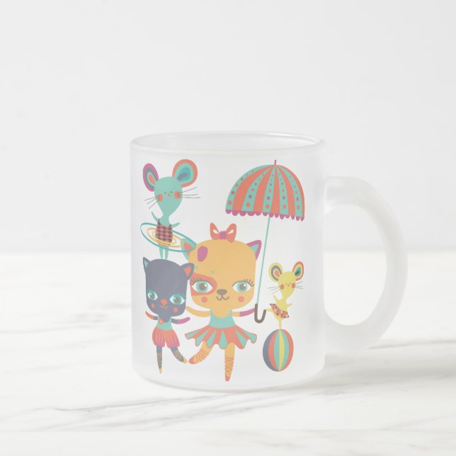 Caneca De Café Vidro Jateado Circo Cuties (Direita)