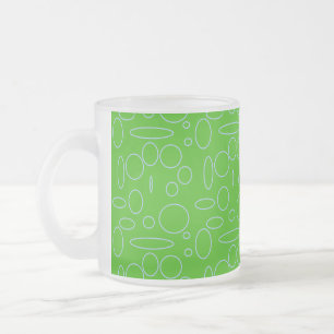Caneca De Café Vidro Jateado Círculos Verdes