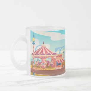 Caneca De Café Vidro Jateado Circus Amusement Park