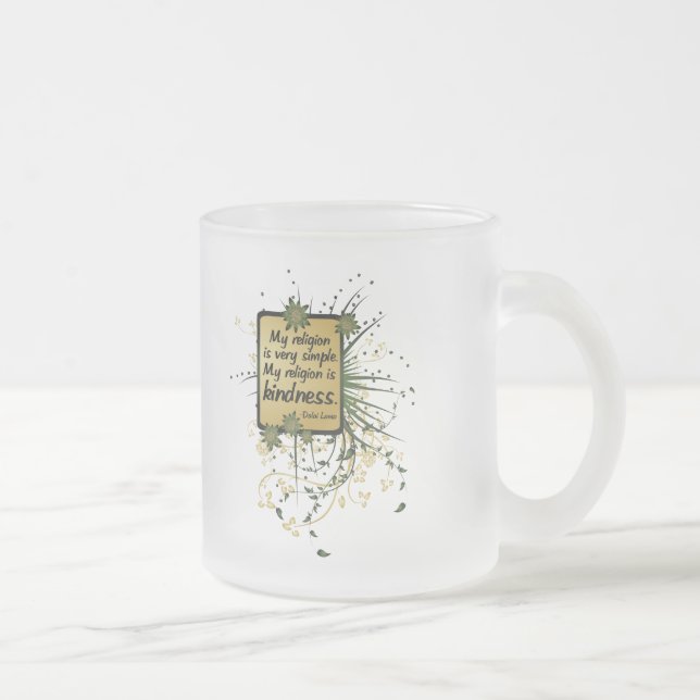 Caneca De Café Vidro Jateado Citações da religião de Dalai Lama (Direita)
