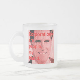 Caneca De Café Vidro Jateado Citações de Romney - os corporaçõs são pessoa