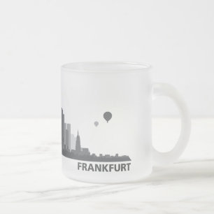 Caneca De Café Vidro Jateado City de Frankfurt Skyline taça, copo/