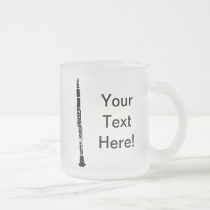Caneca De Café Vidro Jateado Clarinet Personalizado