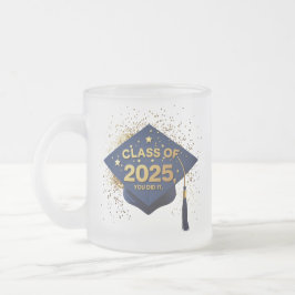 Caneca De Café Vidro Jateado Classe de Boné de formatura Mug 2025