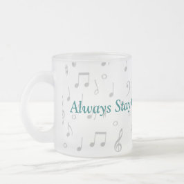 Caneca De Café Vidro Jateado ClearGlassMusicNoteMug-personalize