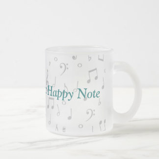Caneca De Café Vidro Jateado ClearGlassMusicNoteMug-personalize
