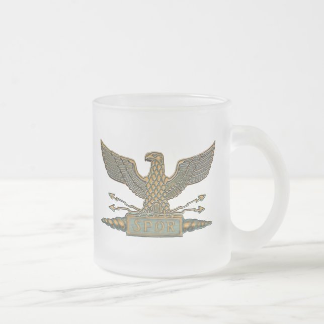 Caneca De Café Vidro Jateado Cobre de Eagle da legião (Direita)