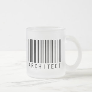 Caneca De Café Vidro Jateado Código de barras do arquiteto