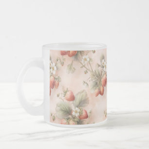 Caneca De Café Vidro Jateado Coelhinho de Aquarela Cachorro com Morangos
