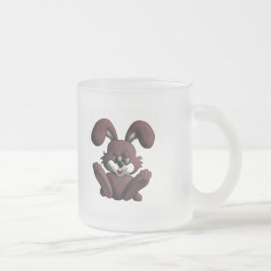 Caneca De Café Vidro Jateado coelhinho de pelúcia