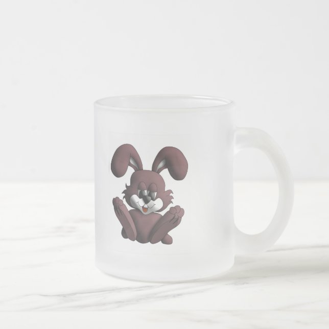 Caneca De Café Vidro Jateado coelhinho de pelúcia (Direita)