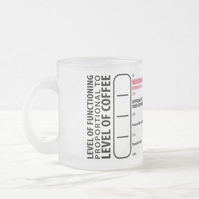 Caneca De Café Vidro Jateado Coffee Drinker Warning Mug (Esquerda)