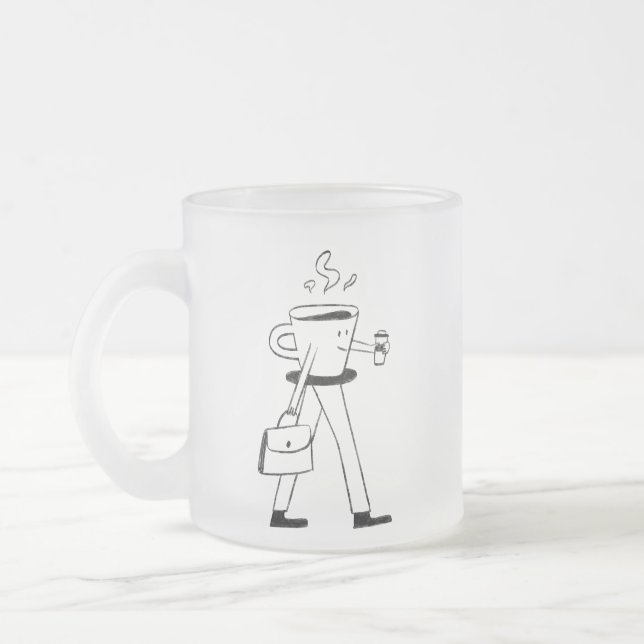 Caneca De Café Vidro Jateado Coffee in one hand, confidence in the other (Esquerda)