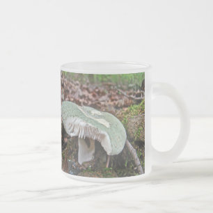 Caneca De Café Vidro Jateado Cogumelo Verde - Russula crusosa