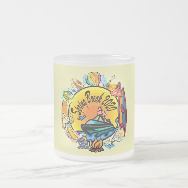 Caneca De Café Vidro Jateado Colagem (Centro)