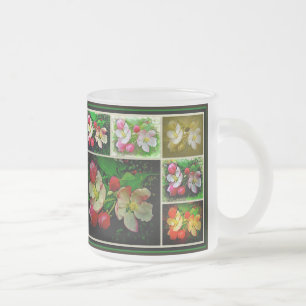 Caneca De Café Vidro Jateado Colagem de Flores de Maçã - Foto Digital Avançada