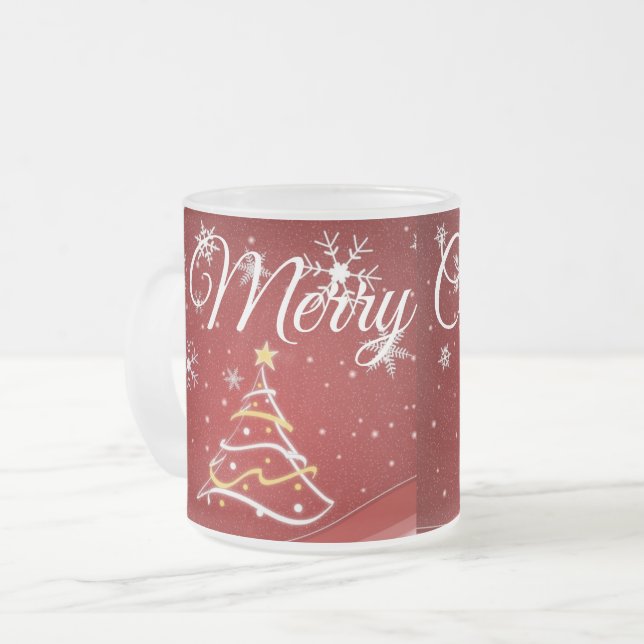 Caneca De Café Vidro Jateado Coleção de Natal Suzanne Elizabeth - (Frente Esquerda)