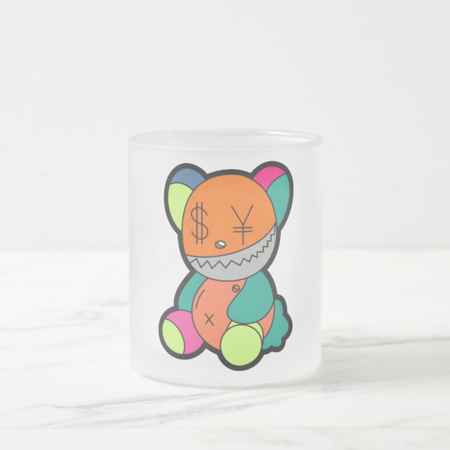 Caneca De Café Vidro Jateado Colorful bear (Centro)
