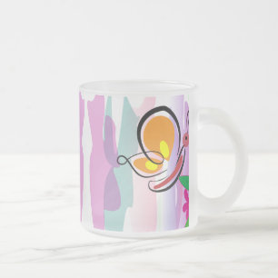 Caneca De Café Vidro Jateado colorido