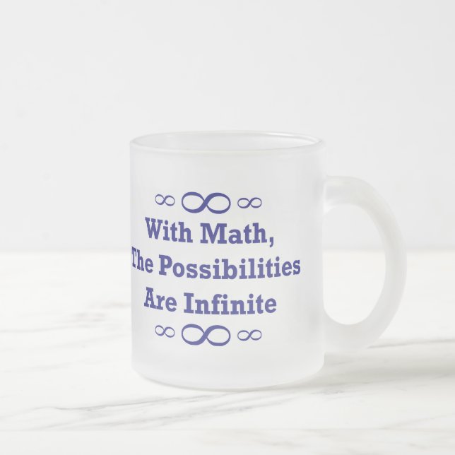 Caneca De Café Vidro Jateado Com matemática, as possibilidades são infinitas (Direita)