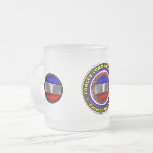 Caneca De Café Vidro Jateado Comando das Forças Armadas FORSCOM (Frente Esquerda)