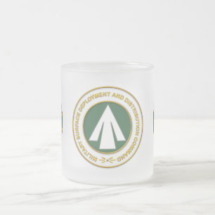 Caneca De Café Vidro Jateado Comando Militar de Distribuição da Superfície