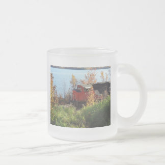 Caneca De Café Vidro Jateado Comboio do outono