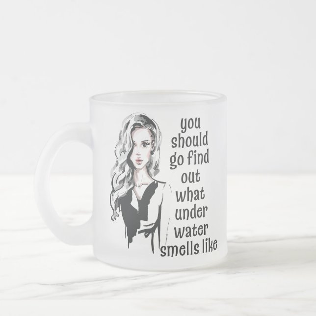 Caneca De Café Vidro Jateado Como é o cheiro submarino (Esquerda)