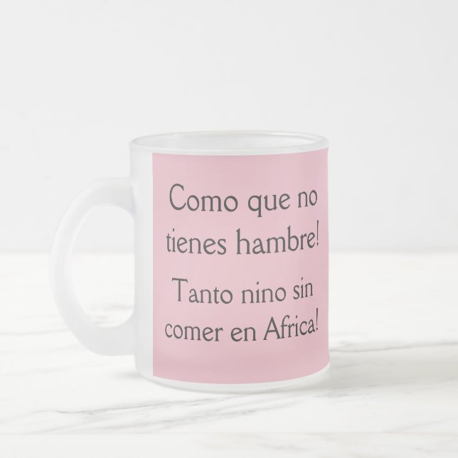 Caneca De Café Vidro Jateado Como que sem tienes hambre? (Esquerda)