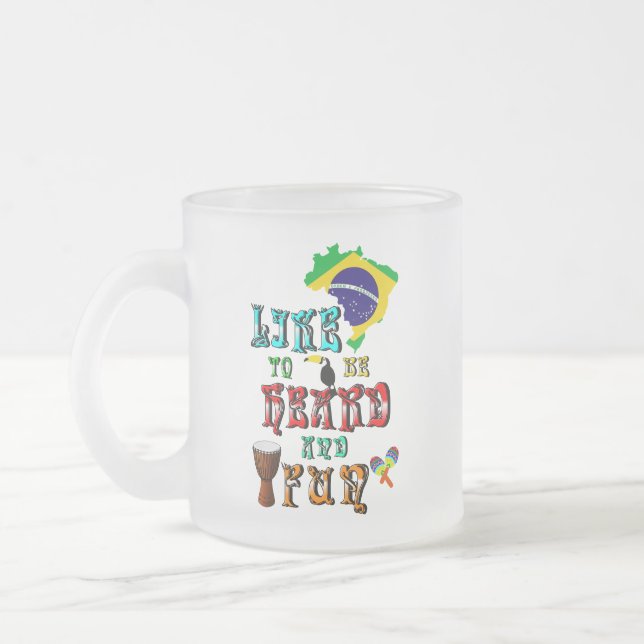 Caneca De Café Vidro Jateado Como Ser Ouvido E Divertido (Esquerda)