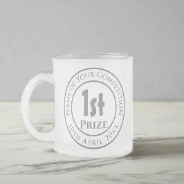 Caneca De Café Vidro Jateado Competição 1rua Prêmio Troféu Fosco Vidro B