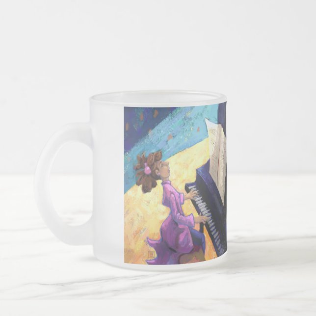 Caneca De Café Vidro Jateado Concerto de Piano (Esquerda)